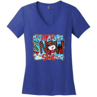 Up To Snow Good Christmas Holiday Season Cute Gift Women's V-Neck T-Shirt