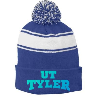 Ut Tyler Student Cute Gift Stripe Pom Pom Beanie