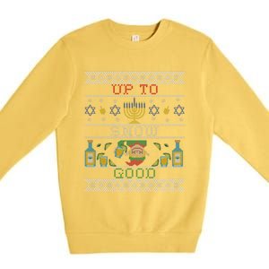 Up To Snow Good Funny Ugly Christmas Sweater Style Graphic Gift Premium Crewneck Sweatshirt