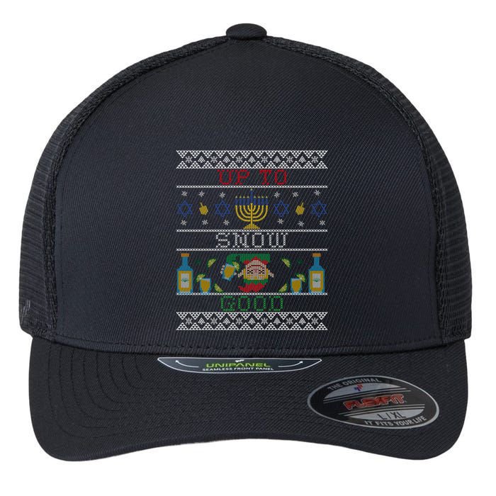 Up To Snow Good Funny Ugly Christmas Sweater Style Graphic Gift Flexfit Unipanel Trucker Cap