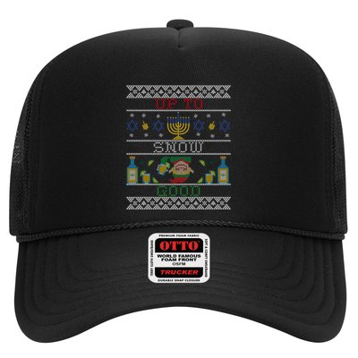 Up To Snow Good Funny Ugly Christmas Sweater Style Graphic Gift Trucker Hat