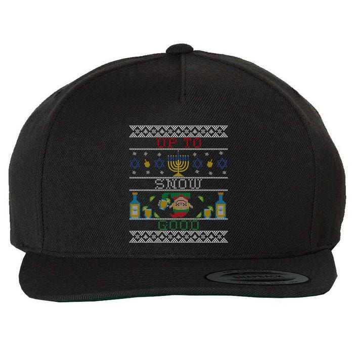 Up To Snow Good Funny Ugly Christmas Sweater Style Graphic Gift Wool Snapback Cap