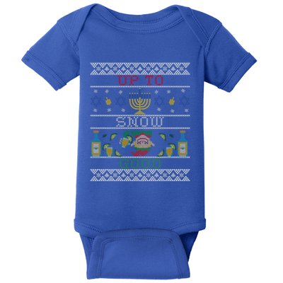 Up To Snow Good Funny Ugly Christmas Sweater Style Graphic Gift Baby Bodysuit