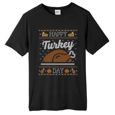 Ugly Thanksgiving Sweater Funny Happy Turkey Day Gift Tall Fusion ChromaSoft Performance T-Shirt