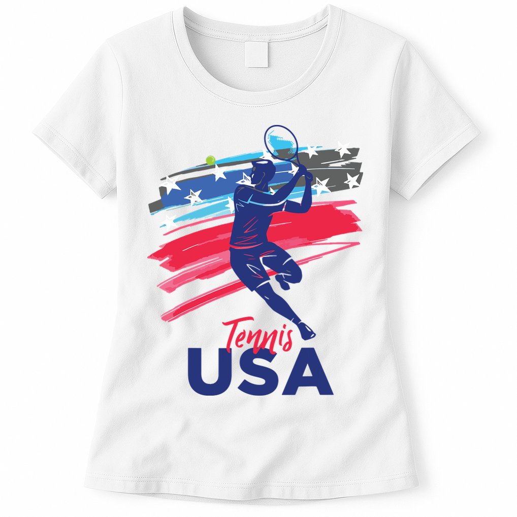 USA Tennis Support The Team Shirts USA Tennis Lover Womens T-Shirt