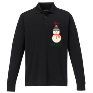 Up To Snow Good Snow Christmas Holiday Funny Cute Gift Performance Long Sleeve Polo