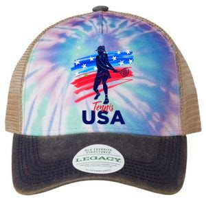 Usa Tennis Support The Team U.S.A Tennis Lover Legacy Tie Dye Trucker Hat