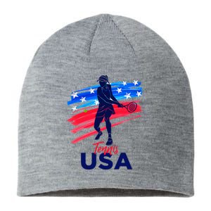 Usa Tennis Support The Team U.S.A Tennis Lover Sustainable Beanie