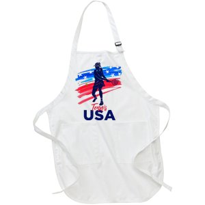 Usa Tennis Support The Team U.S.A Tennis Lover Full-Length Apron With Pockets