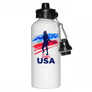 Usa Tennis Support The Team U.S.A Tennis Lover Aluminum Water Bottle