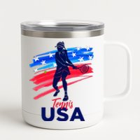 Usa Tennis Support The Team U.S.A Tennis Lover 12 oz Stainless Steel Tumbler Cup