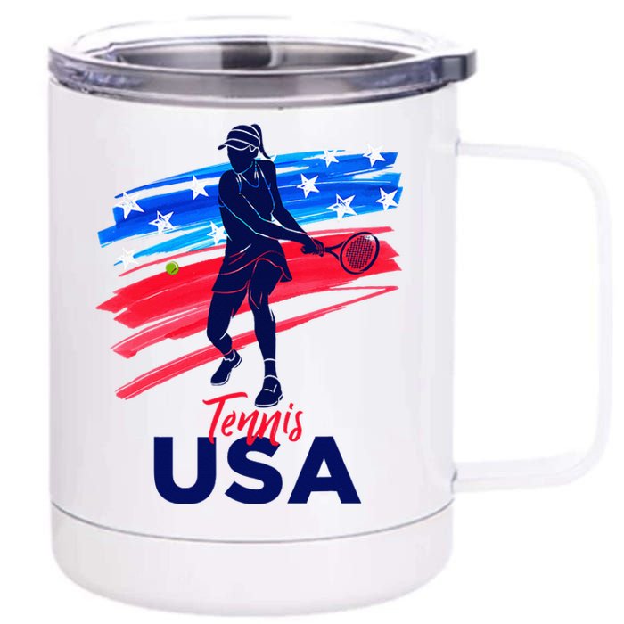 Usa Tennis Support The Team U.S.A Tennis Lover 12 oz Stainless Steel Tumbler Cup