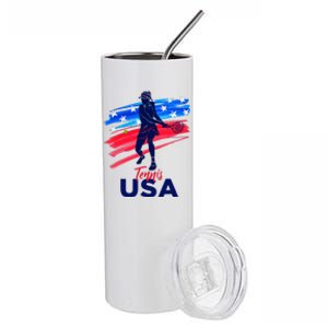 Usa Tennis Support The Team U.S.A Tennis Lover Stainless Steel Tumbler