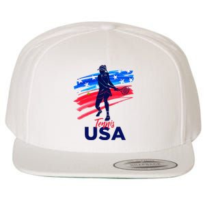 Usa Tennis Support The Team U.S.A Tennis Lover Wool Snapback Cap