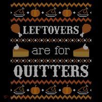 Ugly Thanksgiving Sweater Leftovers for Quitters Sweatshirt Stripe Pom Pom Beanie