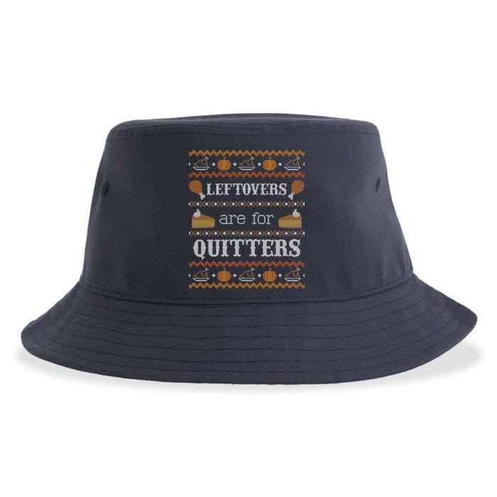 Ugly Thanksgiving Sweater Leftovers for Quitters Sweatshirt Sustainable Bucket Hat