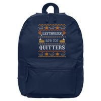 Ugly Thanksgiving Sweater Leftovers for Quitters Sweatshirt 16 in Basic Backpack