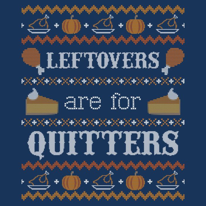 Ugly Thanksgiving Sweater Leftovers for Quitters Sweatshirt 16 in Basic Backpack