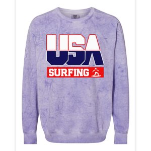 Usa Team Surfing American Sports Colorblast Crewneck Sweatshirt