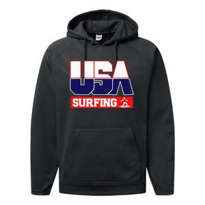 Usa Team Surfing American Sports Performance Fleece Hoodie