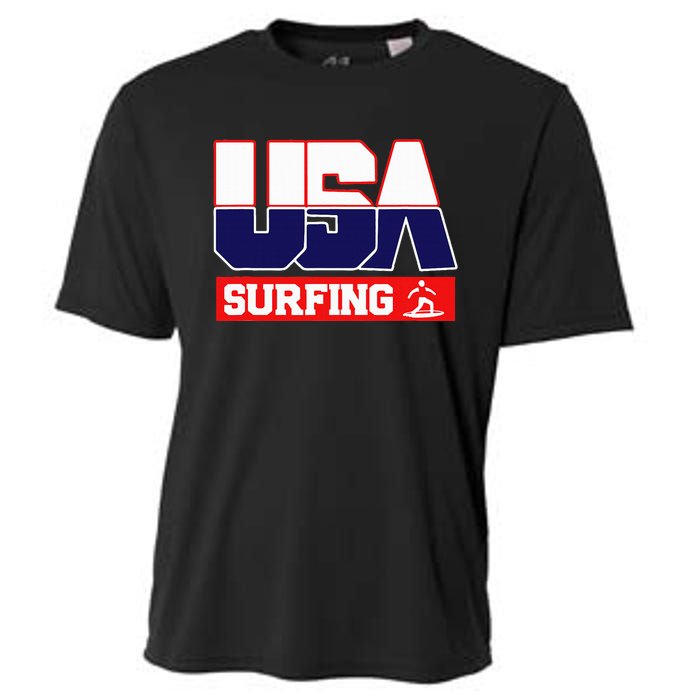 Usa Team Surfing American Sports Cooling Performance Crew T-Shirt