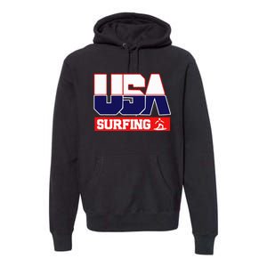 Usa Team Surfing American Sports Premium Hoodie