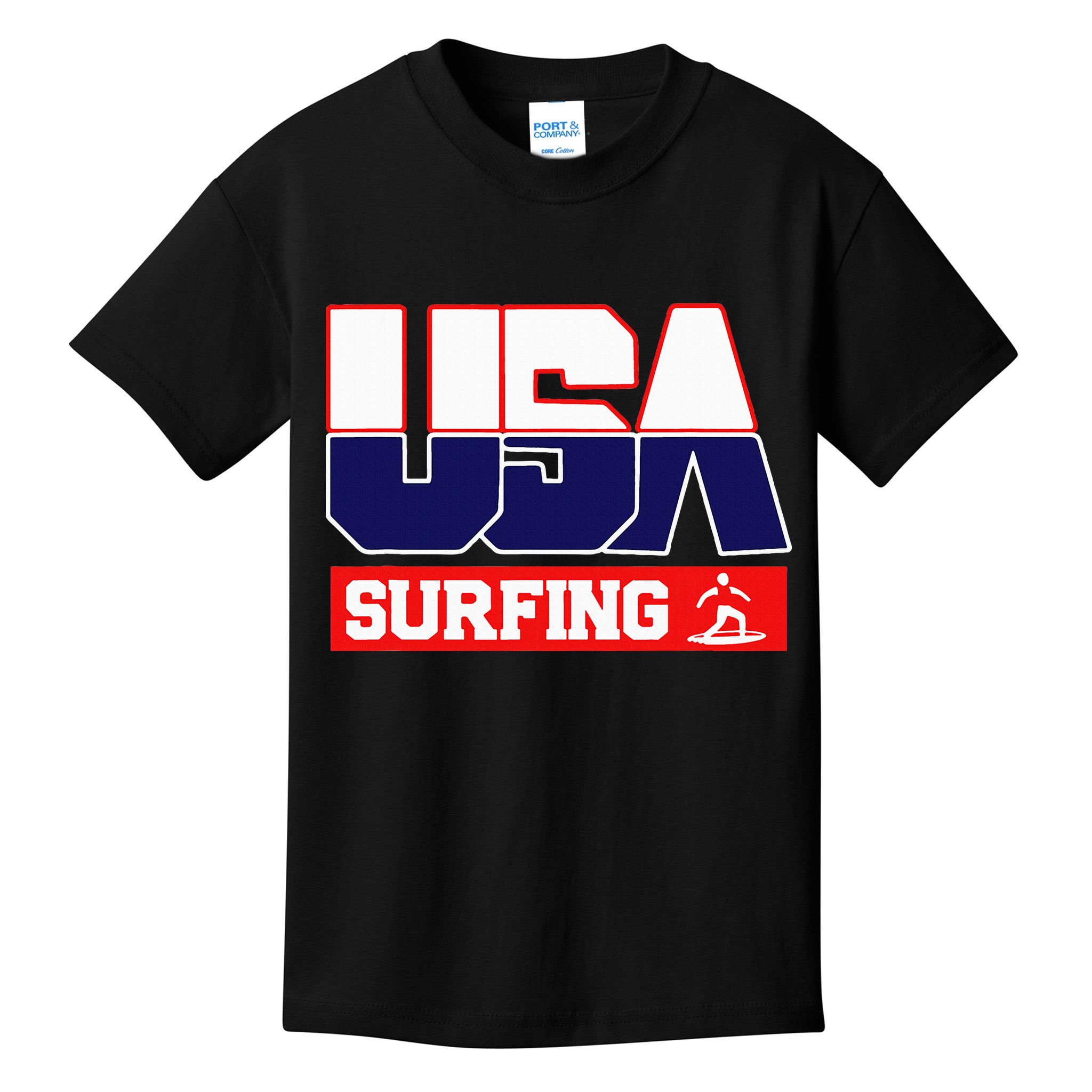 Usa Team Surfing American Sports Kids T-Shirt