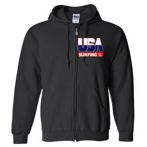 Usa Team Surfing American Sports Full Zip Hoodie