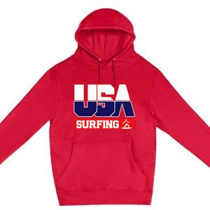 Usa Team Surfing American Sports Premium Pullover Hoodie