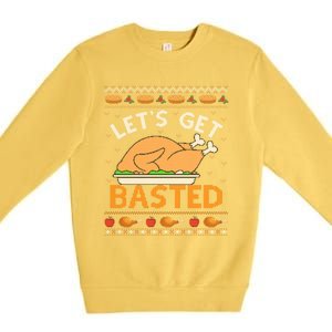 Ugly Thanksgiving Sweater Funny Basted Turkey Gift Premium Crewneck Sweatshirt