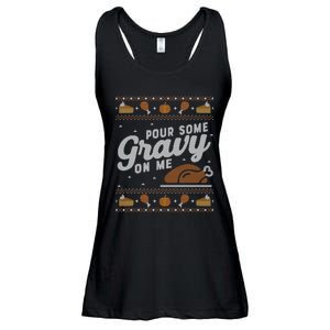 Ugly Thanksgiving Sweater Funny Pour Gravy on Me Sweatshirt Ladies Essential Flowy Tank