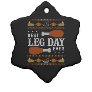 Ugly Thanksgiving Sweater Funny Best Leg Day Meaningful Gift Meaningful Gift Ceramic Star Ornament