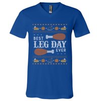 Ugly Thanksgiving Sweater Funny Best Leg Day Meaningful Gift Meaningful Gift V-Neck T-Shirt