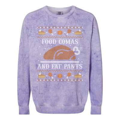 Ugly Thanksgiving Sweater Funny Coma Fat Pants Cool Gift Cool Gift Colorblast Crewneck Sweatshirt