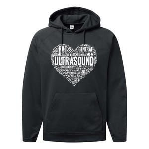 Ultrasound Tech Sonographer Radiology Sonography Heart 2 Performance Fleece Hoodie