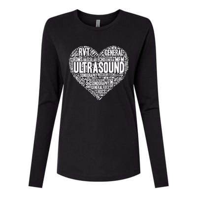 Ultrasound Tech Sonographer Radiology Sonography Heart 2 Womens Cotton Relaxed Long Sleeve T-Shirt