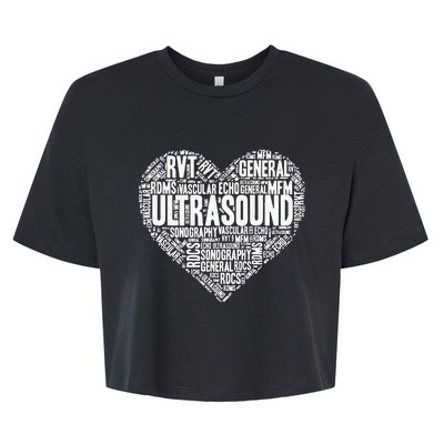 Ultrasound Tech Sonographer Radiology Sonography Heart 2 Bella+Canvas Jersey Crop Tee