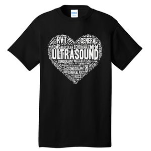 Ultrasound Tech Sonographer Radiology Sonography Heart 2 Tall T-Shirt