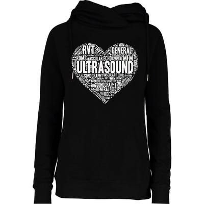 Ultrasound Tech Sonographer Radiology Sonography Heart 2 Womens Funnel Neck Pullover Hood