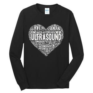 Ultrasound Tech Sonographer Radiology Sonography Heart 2 Tall Long Sleeve T-Shirt