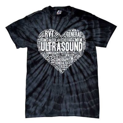 Ultrasound Tech Sonographer Radiology Sonography Heart 2 Tie-Dye T-Shirt