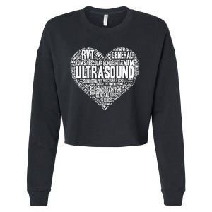 Ultrasound Tech Sonographer Radiology Sonography Heart 2 Cropped Pullover Crew