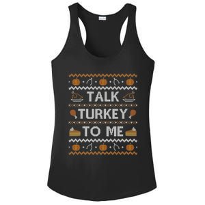 Ugly Thanksgiving Sweater Funny Talk Turkey To Me Ladies PosiCharge Competitor Racerback Tank