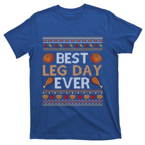 Ugly Thanksgiving Sweater Funny Leg Day Turkey Cool Gift T-Shirt