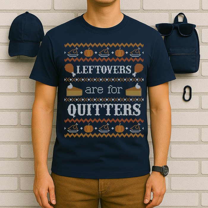 Ugly Thanksgiving Sweater Leftovers for Quitters Sweatshirt T-Shirt