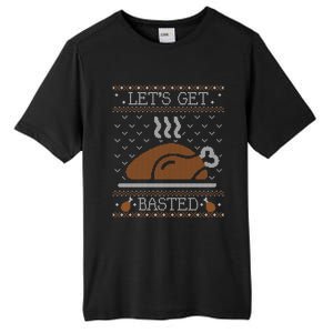 Ugly Thanksgiving Sweater Funny Lets Get Basted Sweatshirt Tall Fusion ChromaSoft Performance T-Shirt