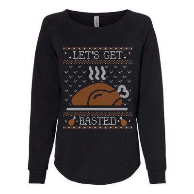 Ugly Thanksgiving Sweater Funny Lets Get Basted Sweatshirt Womens California Wash Sweatshirt