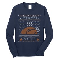 Ugly Thanksgiving Sweater Funny Lets Get Basted Sweatshirt Long Sleeve Shirt