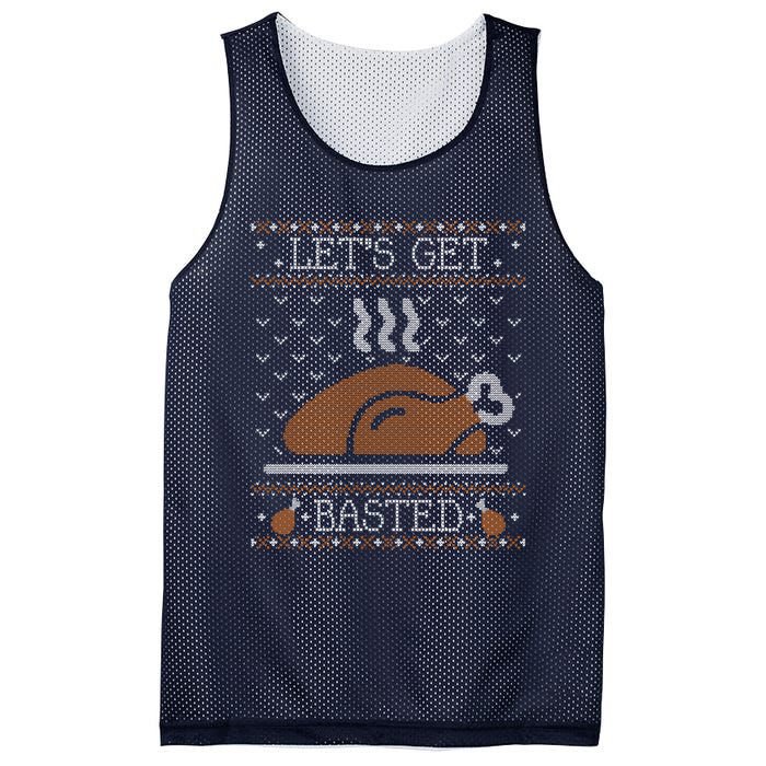 Ugly Thanksgiving Sweater Funny Lets Get Basted Sweatshirt Mesh Reversible Basketball Jersey Tank