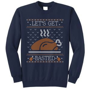 Ugly Thanksgiving Sweater Funny Lets Get Basted Sweatshirt Tall Sweatshirt